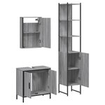 vidaXL Ensemble de meubles de salle de bain 3 Pièces Sonoma gris
