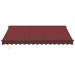 vidaXL Auvent manuel rétractable avec LED bordeaux 400x350 cm