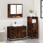 vidaXL Ensemble de meubles de salle de bain 3 Pièces Chêne fumé