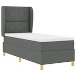vidaXL Lit À Ressorts avec Matelas Gris Foncé 80x200 cm Tissu