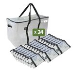 Pack and Move - Lot 24 Grands Sacs Déménagement transparent Rangement Et Transport Ultra Résistant - Réutilisable - Poignées Solides - 100L