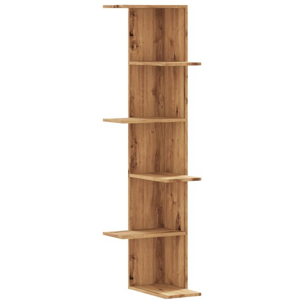 vidaXL Étagère d'angle murale chêne artisanal bois d'ingénierie