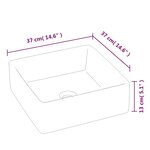 vidaXL Lavabo blanc 37x37x13 cm céramique carré