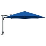 vidaXL Parasol mural de jardin bleu azur 250 cm