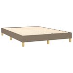 vidaXL Sommier à lattes de lit avec matelas Taupe 140x200 cm Tissu