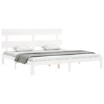vidaXL Cadre de lit sans matelas blanc 200x200 cm bois massif de pin