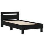 vidaXL Cadre de lit avec tête de lit et lumières LED noir 75x190 cm