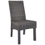 vidaXL Chaises à manger lot de 2 marron rotin kubu et bois d'acajou