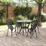 Ensemble de jardin 5 pièces vidaXL en aluminium coulé noir