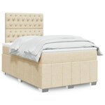 vidaXL Sommier à lattes de lit avec matelas crème 120x190 cm tissu