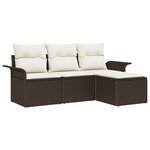 vidaXL Ensemble de canapé de jardin 4 Pièces Marron 55 x 55 x 37cm