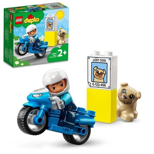 Lego 10967 duplo la moto de police  jouet pour les enfants de 2 ans et plus  développement de la motricité fine