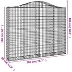 vidaXL Paniers à gabions arqués 3 Pièces 200x30x160/180 cm Fer galvanisé