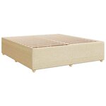 vidaXL Sommier à lattes de lit avec matelas Crème 200x200 cm Tissu