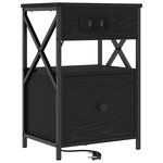 vidaXL Cabinet de chevet Chêne noir 40 x 31 x 60 cm Bois d'ingénierie
