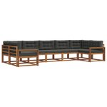 vidaXL Ensemble de canapés d'extérieur 7 Pièces Naturel et Anthracite
