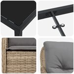 vidaXL Ensemble de Salle à Manger de Jardin de 5 Pièces avec Coussins Beige Rattan PE