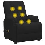 vidaXL Fauteuil de massage noir similicuir daim