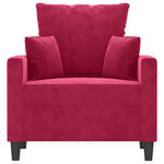 vidaXL Fauteuil Rouge bordeaux 60 cm Velours