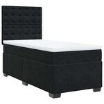 vidaXL Sommier à lattes de lit avec matelas Noir 90x190 cm Velours
