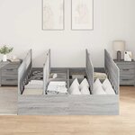 vidaXL Cadre de lit avec rangement Gris Sonoma 140 x 190 cm
