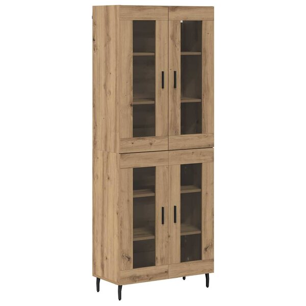 vidaXL Haut Armoire 2 Pièces Chêne artisanal Bois Aggloméré et Verre