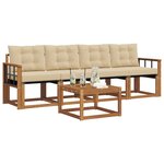 vidaXL Ensemble de canapés d'extérieur 5 Pièces Naturel et Beige