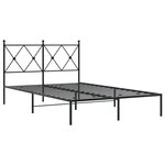 vidaXL Cadre de lit métal sans matelas avec tête de lit noir 120x200cm