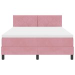 Lit Box Spring avec Matelas & LED Rose 160x200 cm Velours