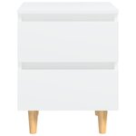 vidaXL Table de chevet avec pieds en pin Blanc 40x35x50 cm
