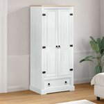 vidaXL Armoires avec tiroir Blanc 76 x 50 x 170 cm Pin massif