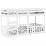 vidaXL Lit superposé Blanc 90x200 cm Bois de pin massif