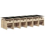 vidaXL Ensemble à manger de jardin et coussins 17 Pièces mélange beige