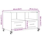 vidaXL Meuble TV vert olive 68x39x43 5 cm acier
