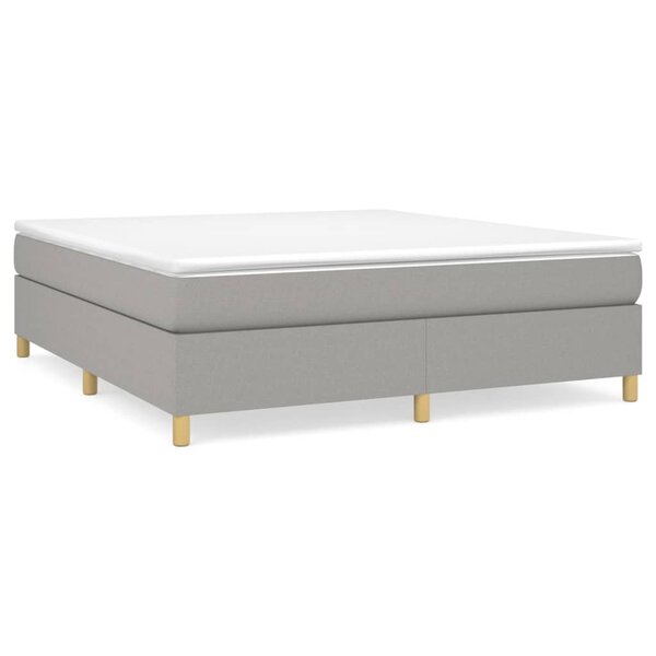 vidaXL Sommier à lattes de lit avec matelas Gris clair 180x200cm Tissu