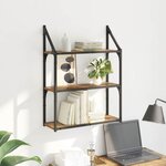 vidaXL Étagère Murale Bois Ancien 60 x 21 x 78 5 cm Bois d'ingénierie