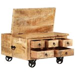 vidaXL Table basse Bois de manguier brut 70 x 70 x 40 cm