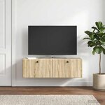 vidaXL Meuble TV mural 98 x 31 x 30 cm Chêne Sonoma Bois d'ingénierie