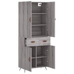 vidaXL Buffet haut Sonoma gris 69 5x34x180 cm Bois d'ingénierie