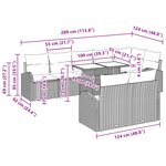 vidaXL Ensemble de Canapé de Jardin 9 pièces avec Coussins Marron Rattan Poly