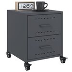 vidaXL Tables de chevet 2 Pièces anthracite 36x39x43 5 cm acier