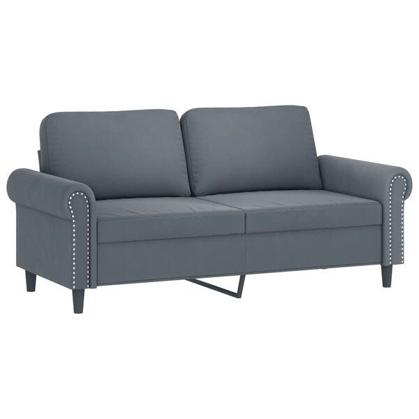 vidaXL Canapé à 2 places Gris foncé 140 cm Velours