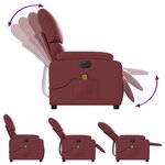 vidaXL Fauteuil de massage inclinable électrique rouge bordeaux