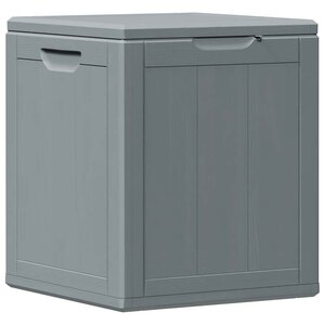 vidaXL Boîte de rangement de jardin 90 L Gris PP aspect bois