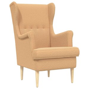 vidaXL Fauteuil Beige Bouclé