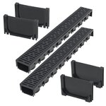 vidaXL Caniveau de drainage 2 Pièces Plastique 2 m