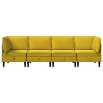 vidaXL Ensemble de meubles pour le salon 4 Pièces Jaune Velours