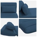 vidaXL Fauteuil de sol ajustable Bleu Tissu