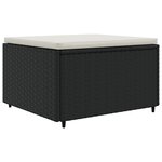 vidaXL Salon de jardin 7 Pièces avec coussins Noir Résine tressée