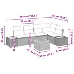 vidaXL Ensemble de canapé de jardin avec coussin 6 Pièces Gris Poly rotin